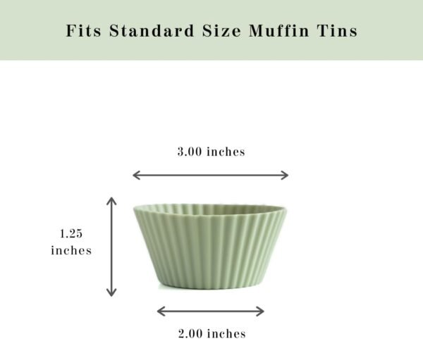 The Silicone Kitchen Reusable Silicone Baking Cup Silicone Muffin Liners for Cupcakes, BPA Free, Regular, 24 Pack, White Blue Green - Image 3