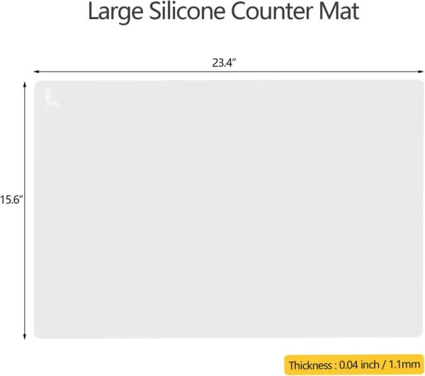Thick Silicone Counter Mat Large 23.4"by15.6", Heat Resistant Mat for Kitchen Table/Countertop Protector/Non Stick Pastry Baking Mat Placemats, Silicone Mat for Crafts Kids, Super Kitchen Clear - Image 3