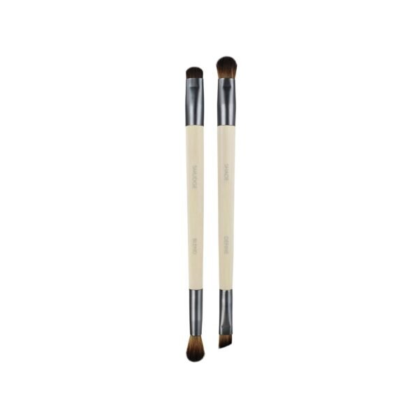 EcoTools Enhancing Eye Brush Set, Makeup Brushes For Liquid, Cream & Powder Eyeshadow & Eye Liner Application, Dual-Sided & Eco-Friendly, Synthetic Bristles, Cruelty-Free, 2 Piece Set - Image 3