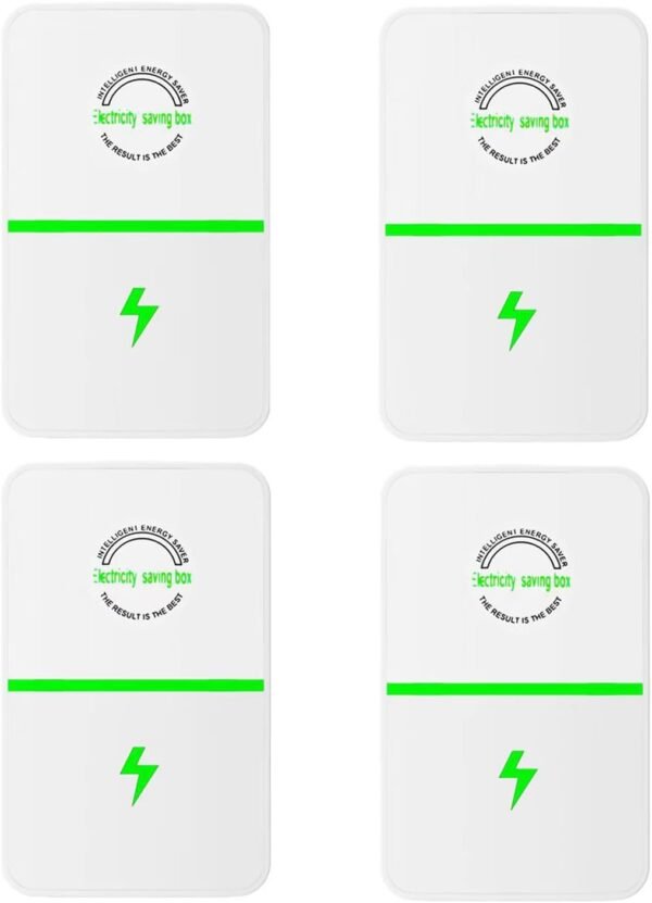 4 PCS Pro Power Saver, 2024 New Stop Watt Energy Saving Device, Household Office Market Power Saver Energy Saving Device Electricity Saving Box US Plug 90V-250V 30KW, Green