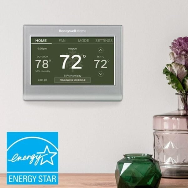RTH9585WF1004 Wi-Fi Smart Color Thermostat, 7 Day Programmable, Touch Screen, Energy Star, Alexa Ready, Gray - Image 7