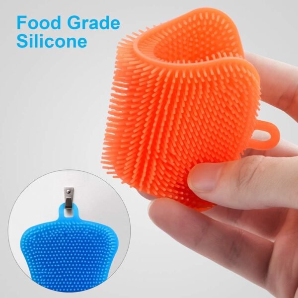 3PCS OstWony Silicone Dish Sponges, Super Food-Grade Silicone Sponges Kitchen Sponge, Multi-Purpose and Efficient Sponge Kitchen Gadgets, Especial Delicate Kitchen Sponge Brush - Image 2