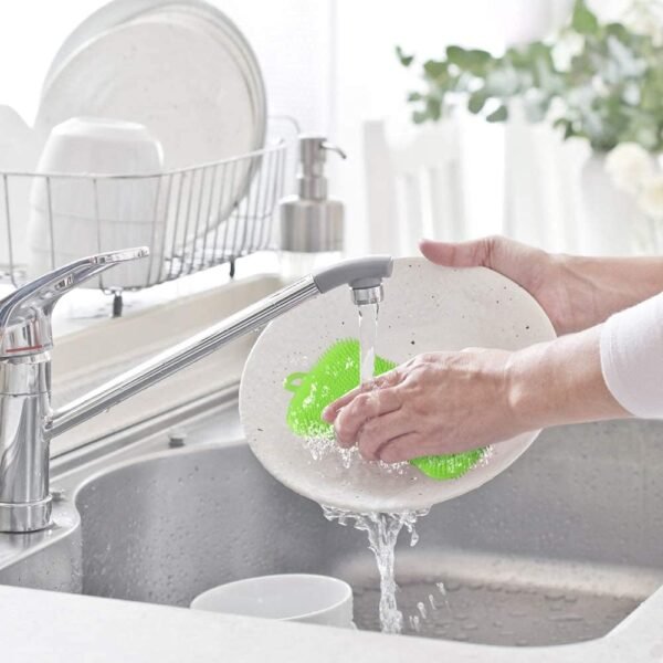 3PCS OstWony Silicone Dish Sponges, Super Food-Grade Silicone Sponges Kitchen Sponge, Multi-Purpose and Efficient Sponge Kitchen Gadgets, Especial Delicate Kitchen Sponge Brush - Image 4