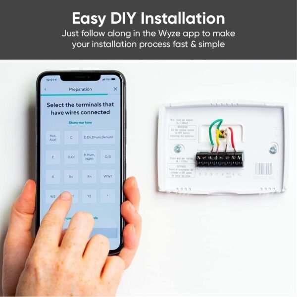 Wyze Programmable Smart WiFi Thermostat for Home with App Control, Energy Saving, Easy Installation, Works with Alexa and Google Assistant, Black - Image 7