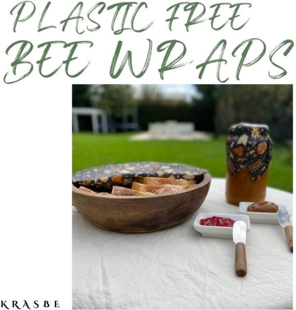 3 Beeswax food wrappers (S,M,L) - Sustainable product - Eco-friendly storage - Beeswax bread bag - Recyclabla - Plastic free - Reusable - for loving and environmentally people - Image 4