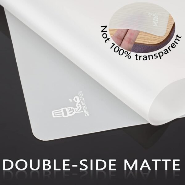 Thick Silicone Counter Mat Large 23.4"by15.6", Heat Resistant Mat for Kitchen Table/Countertop Protector/Non Stick Pastry Baking Mat Placemats, Silicone Mat for Crafts Kids, Super Kitchen Clear - Image 2