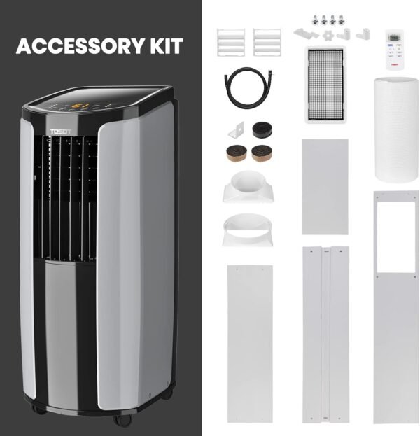 TOSOT 8,000 BTU(ASHRAE) 5,000 BTU (DOE) Portable Air Conditioner Quiet, Remote Control, Built-in Dehumidifier, Fan, Easy Window Installation Kit - Cool Rooms Up to 300 Square Feet - Image 7