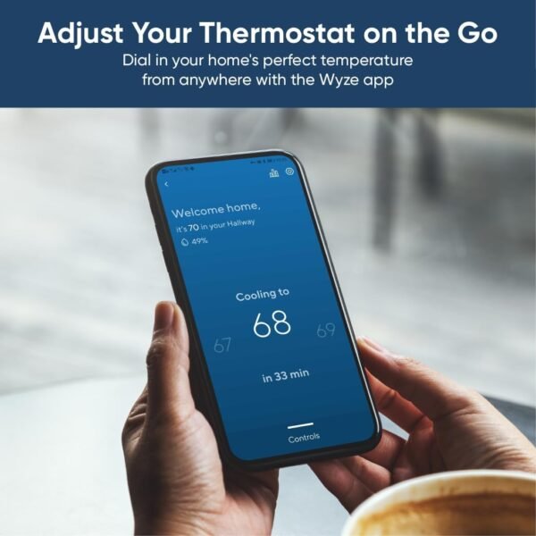 Wyze Programmable Smart WiFi Thermostat for Home with App Control, Energy Saving, Easy Installation, Works with Alexa and Google Assistant, Black - Image 2
