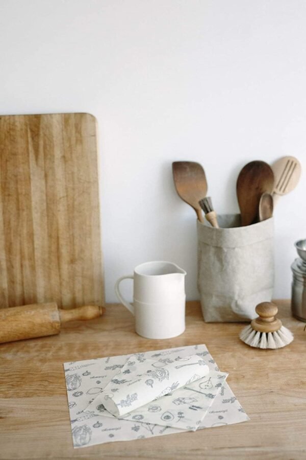 The Original Beeswax Food Storage Wrap - Set of Three, 7" 10" and 13" Natural Square Sheets - Image 7