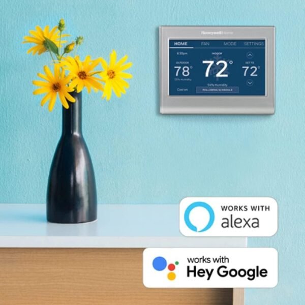 RTH9585WF1004 Wi-Fi Smart Color Thermostat, 7 Day Programmable, Touch Screen, Energy Star, Alexa Ready, Gray - Image 10