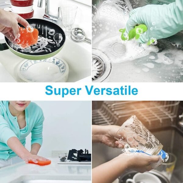 3PCS OstWony Silicone Dish Sponges, Super Food-Grade Silicone Sponges Kitchen Sponge, Multi-Purpose and Efficient Sponge Kitchen Gadgets, Especial Delicate Kitchen Sponge Brush - Image 5