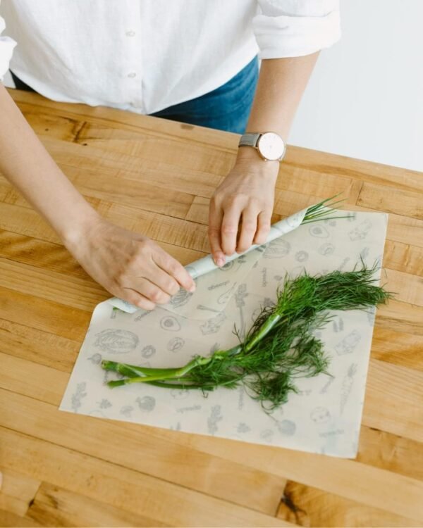 The Original Beeswax Food Storage Wrap - Set of Three, 7" 10" and 13" Natural Square Sheets - Image 5