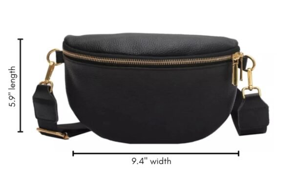 Leather Fanny Pack Crossbody Bags for Women Trendy Sling Bag for Women Small Crossbody Bags for Women Vacation Essentials Handbags Crossbody Purse Belt Bag Travel Backpack (Black) - Image 4