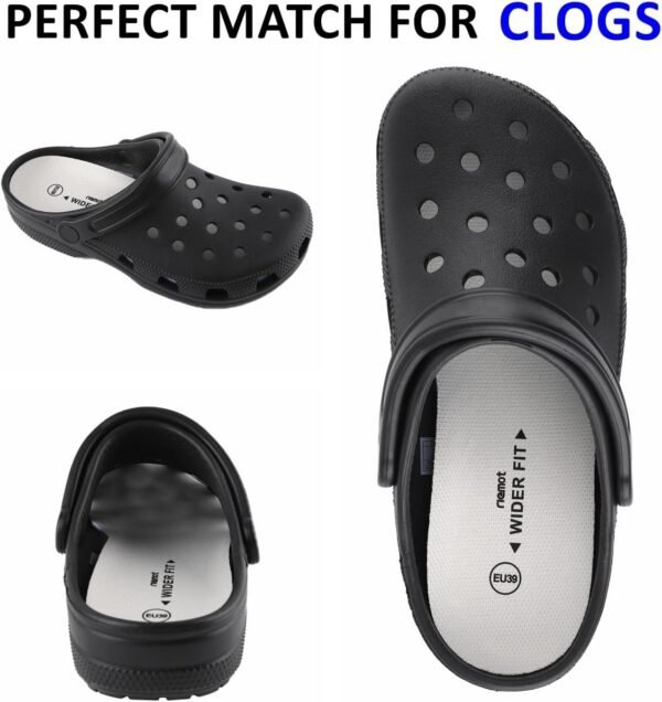 riemot Men's Shoe Insoles Wide Fit Thin Clogs Innersoles Replacement Comfort Inserts for Sneakers Sandals Boots EU 44 - Image 2