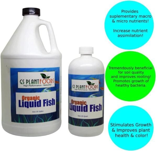 Organic Hydrolyzed Liquid Fish Fertilizer by GS Plant Foods (1 Gallon) - Image 2