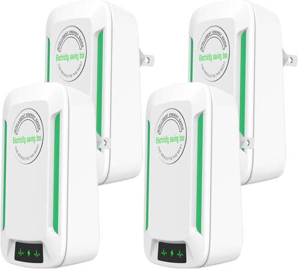Pro Power Saver 4 Pack- Electricity Saving, Energy Efficient Device for Home, Silent and Safe, Overload Alert, Fire-Resistant, Easy Installation