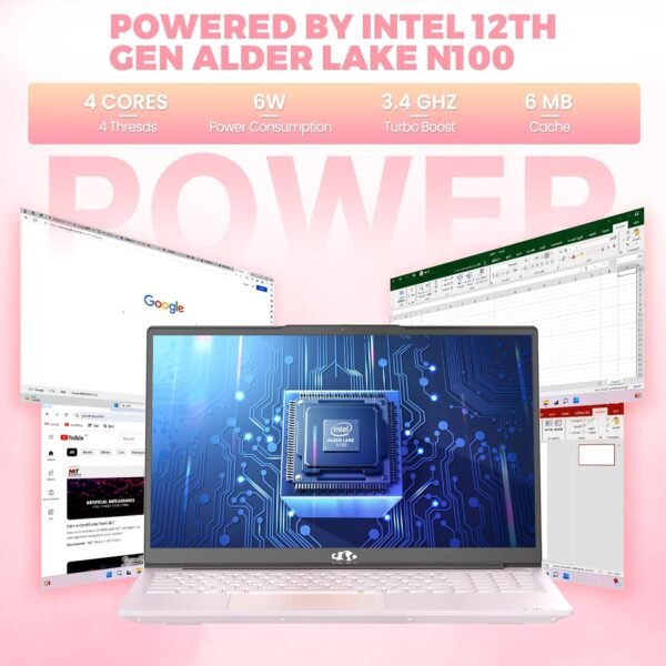15.6'' FHD Laptop, Intel Pentium Quad-Core N100(Beat to i3 1115G4, Up to 3.4GHz), 8GB RAM 256GB SSD, 2 Years Warranty, 90 Days Return, Fingerprint, Backlit keyboard, Wi-Fi 6, BT5.2, Win 11 Home - Image 2