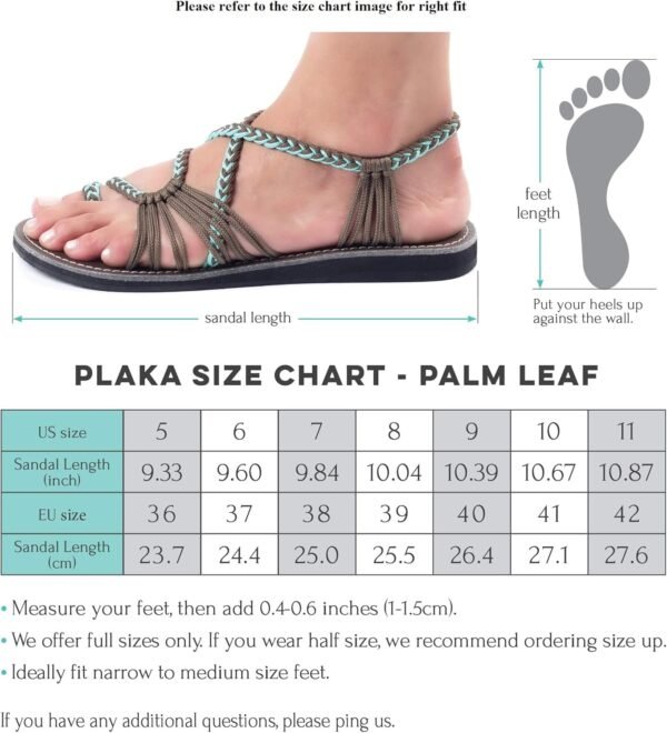 Plaka Flat Sandals for Women Palm Leaf - Image 6