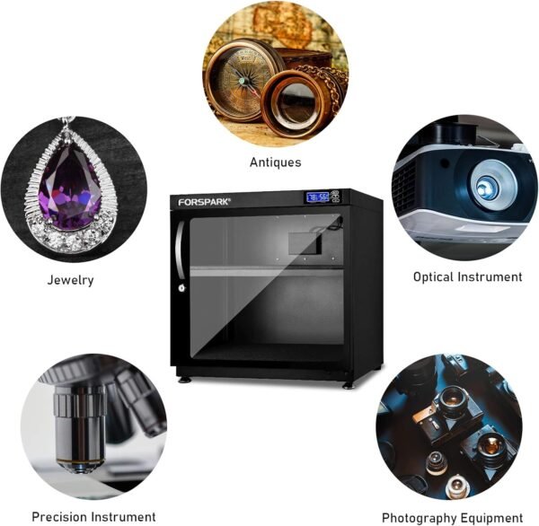 Camera Dehumidifying Dry Cabinet |8W 80L-Noiseless & Energy Saving - for Camera Lens & Electronic Equipment Storage - Image 5