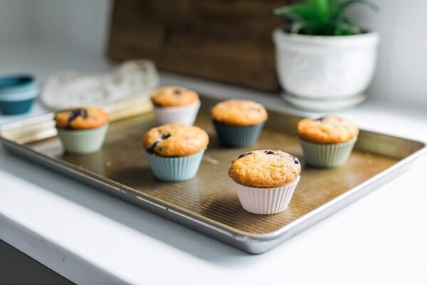 The Silicone Kitchen Reusable Silicone Baking Cup Silicone Muffin Liners for Cupcakes, BPA Free, Regular, 24 Pack, White Blue Green - Image 6