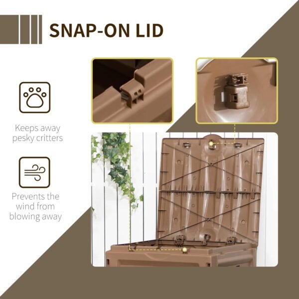 Outsunny Garden Compost Bin, 120 Gallon (450L) Garden Composter, BPA Free, with 80 Vents and 2 Sliding Doors, Lightweight & Sturdy, Fast Creation of Fertile Soil, Brown - Image 7