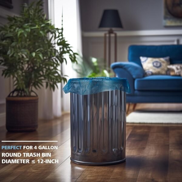 Small Trash Bags, AYOTEE 4-6 Gallon Compostable Garbage Bags, 4 Gallon Trash Bags, Unscented Leak Proof Biodegradable Bags Wastebasket Liners, Bathroom trash bags, Compost Bags (100 Counts, Blue) - Image 9
