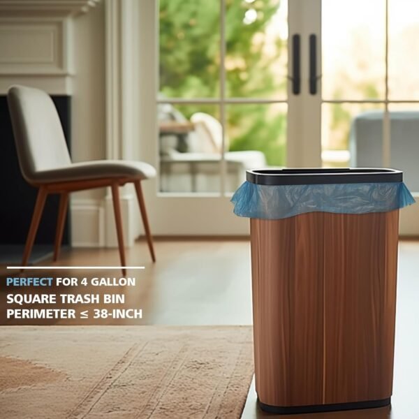 Small Trash Bags, AYOTEE 4-6 Gallon Compostable Garbage Bags, 4 Gallon Trash Bags, Unscented Leak Proof Biodegradable Bags Wastebasket Liners, Bathroom trash bags, Compost Bags (100 Counts, Blue) - Image 8