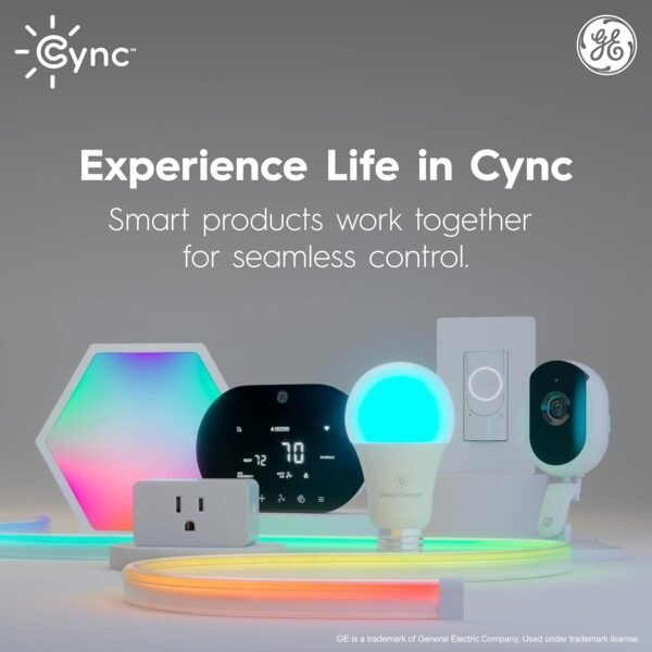GE CYNC Indoor Smart Plug, Matter Compatible, Bluetooth and Wi-Fi Outlet Socket, Compatible with Alexa and Google Home, Voice Control Outlet (3 Pack) - Image 12