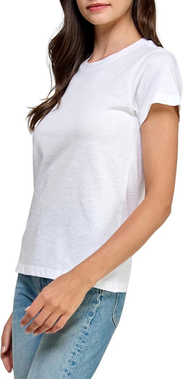 Women's GOTS Certified 100% Organic Cotton Slub Crewneck T Shirt Short Sleeve Tee Tops - Image 5