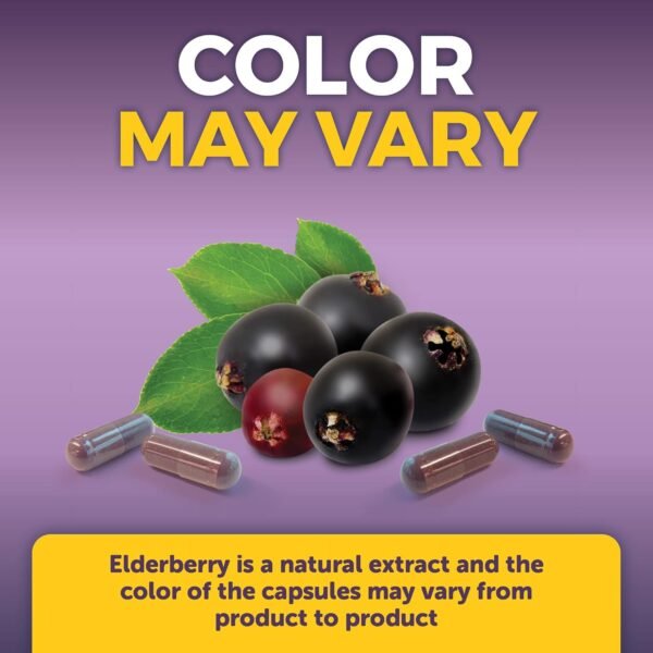 Viva Naturals Elderberry with Vitamin C and Zinc for Adults - 5 in 1 Sambucus Black Elderberry Capsules with Vitamin D3 5000 IU, Elderberries Immune Support Supplement 2 Months Supply Pills - Image 7