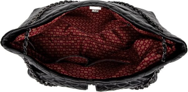 Badgley Mischka Diana Quilted Vegan Leather Tote Weekender Travel Bag - Image 3