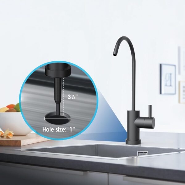 Waterdrop 10UB-B Under Sink Water Filter, Reduces PFAS, PFOA/PFOS, Lead, Chlorine, Bad Taste, NSF/ANSI 42 Certified, 8K Gallons, Easy Installation, Black Faucet - Image 4