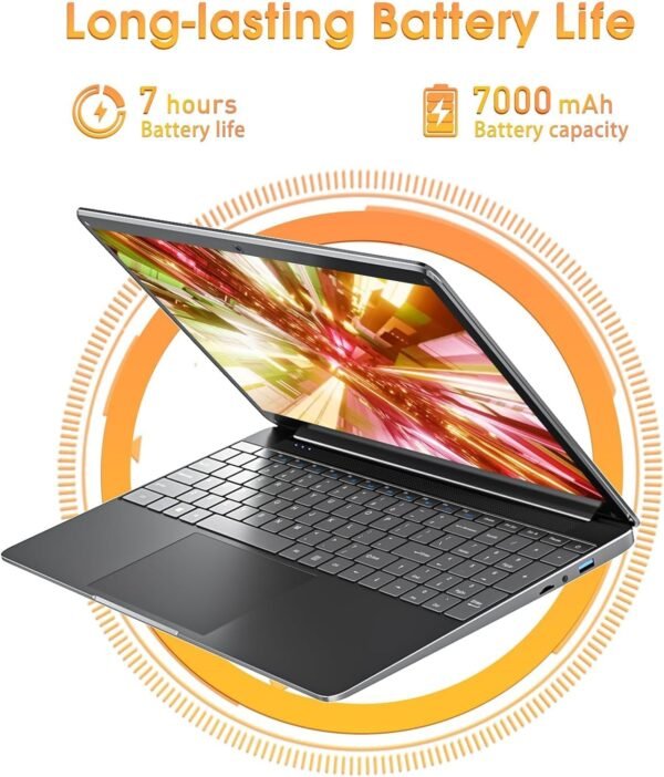 Laptops, Laptop 15.6 Inch, 8GB DDR4 256GB SSD Laptops Computer, Expandable 1TB, Celeron Quad core CPU, 5000mAh, Mini HDMI, USB3.0, Dual WiFi, Type-C, Webcam, Slim - Image 4