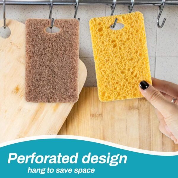 10PCS Natural Sponges for Dishes - Biodegradable Sponges Kitchen Eco Friendly Dish Sponge Non-Scratch Sponges for Cleaning Kitchen - Image 5