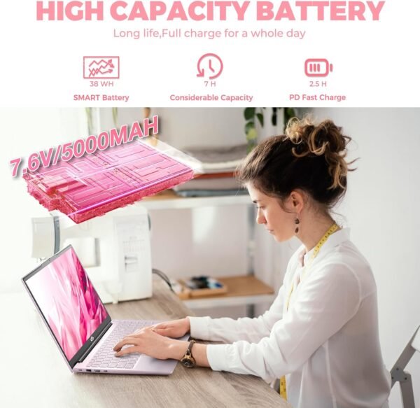 15.6'' FHD Laptop, Intel Pentium Quad-Core N100(Beat to i3 1115G4, Up to 3.4GHz), 8GB RAM 256GB SSD, 2 Years Warranty, 90 Days Return, Fingerprint, Backlit keyboard, Wi-Fi 6, BT5.2, Win 11 Home - Image 4