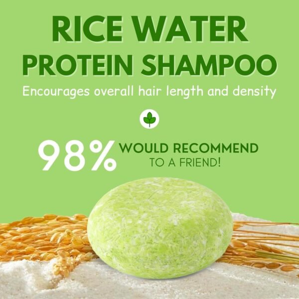 Shampoo Bar Pack 3 - Mix Ginger Rosemary & Rice Water - pH Balanced Hair Growth, Anti Hair Loss, Hair Regrowth Solid Soap Easy for Travel - Sulfate & Silicone Free For All Hair Type - Image 3