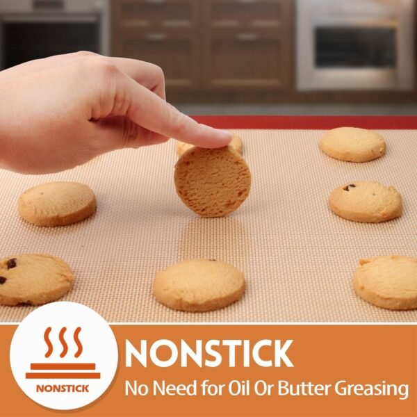 STATINT Non-Stick Silicone Baking Mat, Premium Food Safe - Pack of 2, for Cookie Oven Reusable Mat - Image 5
