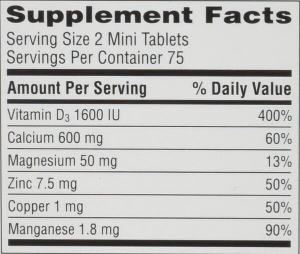 Caltrate Minis 600 Plus D3 Plus Minerals Calcium and Vitamin D Supplement Tablets, Bone Health and Mineral Supplement for Adults - 150 Count - Image 9