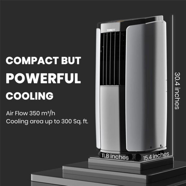 TOSOT 8,000 BTU(ASHRAE) 5,000 BTU (DOE) Portable Air Conditioner Quiet, Remote Control, Built-in Dehumidifier, Fan, Easy Window Installation Kit - Cool Rooms Up to 300 Square Feet - Image 2