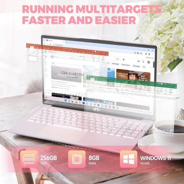 15.6'' FHD Laptop, Intel Pentium Quad-Core N100(Beat to i3 1115G4, Up to 3.4GHz), 8GB RAM 256GB SSD, 2 Years Warranty, 90 Days Return, Fingerprint, Backlit keyboard, Wi-Fi 6, BT5.2, Win 11 Home - Image 5