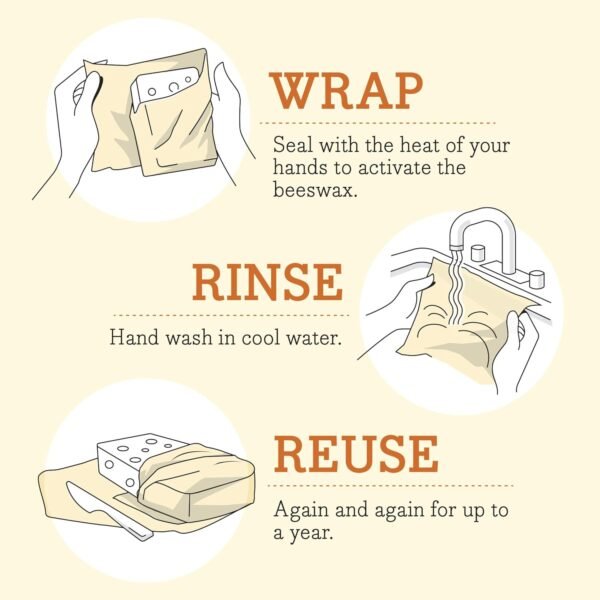 Bee's Wrap Reusable Vegan Alternative to Beeswax Food Wraps, Made in the USA, Eco Friendly Wraps for Food, Sustainable Bread Wraps, Organic Cotton Food Wraps, Sandwich Wrap for Bread, Vegan - Image 6