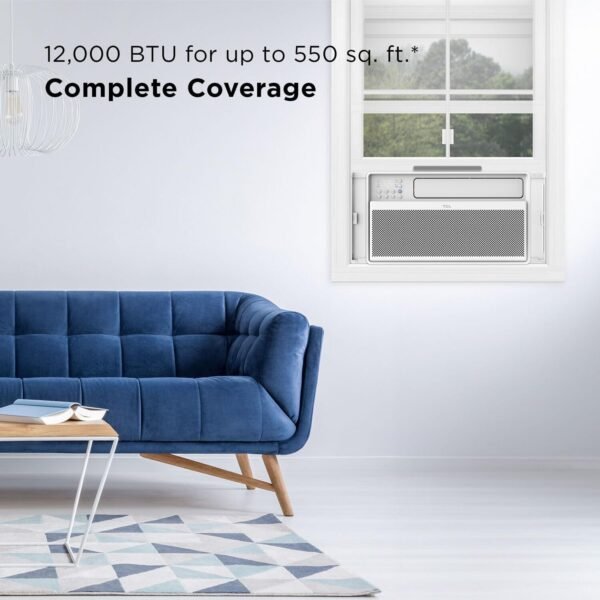 TCL 12,000 BTU Q-Series Smart Inverter Window AC, 38% Energy Saving, 115V, Inverter AC for Rooms up to 550-Sq. Ft. Ultra-Quiet 40dB, EZ Install, Open-able Window, Works with Alexa and Google Assistant - Image 3