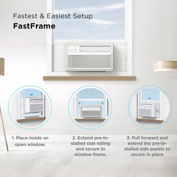 TCL 12,000 BTU Q-Series Smart Inverter Window AC, 38% Energy Saving, 115V, Inverter AC for Rooms up to 550-Sq. Ft. Ultra-Quiet 40dB, EZ Install, Open-able Window, Works with Alexa and Google Assistant - Image 2