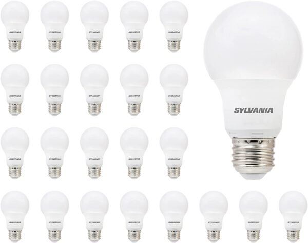 SYLVANIA LED A19 Light Bulb, 60W Equivalent, Efficient 8.5W, 10 Year, 2700K, 800 Lumens, Frosted, Soft White - 24 Pack (74765), Packaging may vary. - Image 2