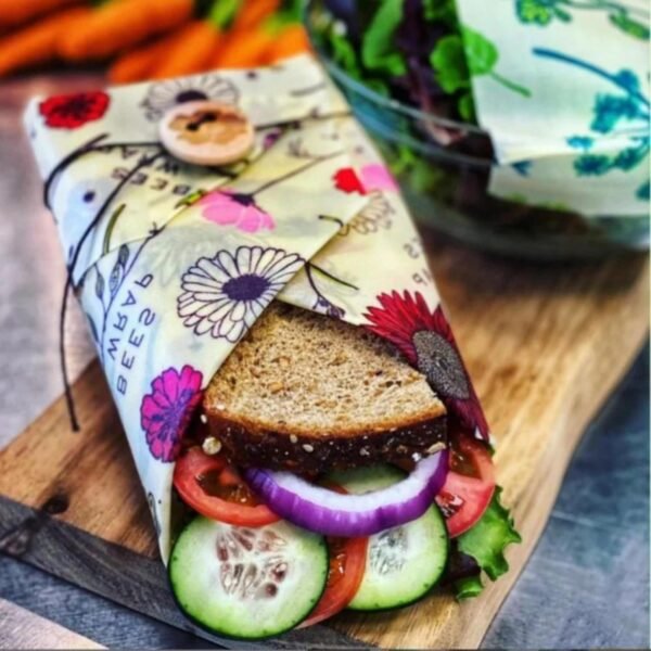 Bee's Wrap Reusable Vegan Alternative to Beeswax Food Wraps, Made in the USA, Eco Friendly Wraps for Food, Sustainable Bread Wraps, Organic Cotton Food Wraps, Sandwich Wrap for Bread, Vegan - Image 7