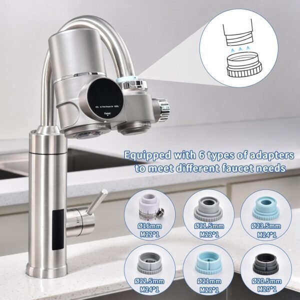 HOMELODY Faucet Mount Water Filter, LED Display Tap Water Purifier Reduces Lead Chlorine Heavy Metals, Water Filter for Sink Faucet Fits Standard Faucets (Includes 1 Filter) - Image 8
