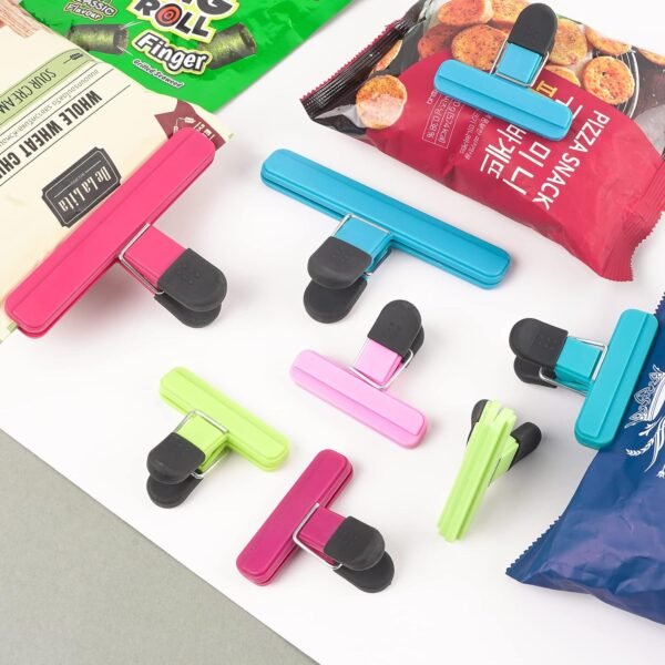 12 Pack Chip Clips, Food Bag Clips (4 Large & 8 Small Size), Kitchen Clips Chip Bag Sealing Clips for Refrigerator Food Storage Packages, Snack Bags, Photos - Image 5