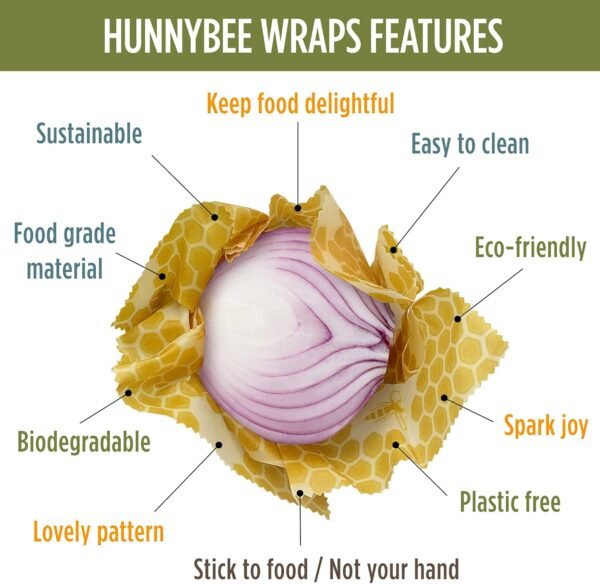 Versatile Beeswax Wraps,Set of 7-Fresh Food Keeper, Durable & Easily Cleaned, Sustainable Step Towards a Zero-Waste Kitchen, Unique Designs (Honeycomb, Lemon, Tropical Animals) - Image 3