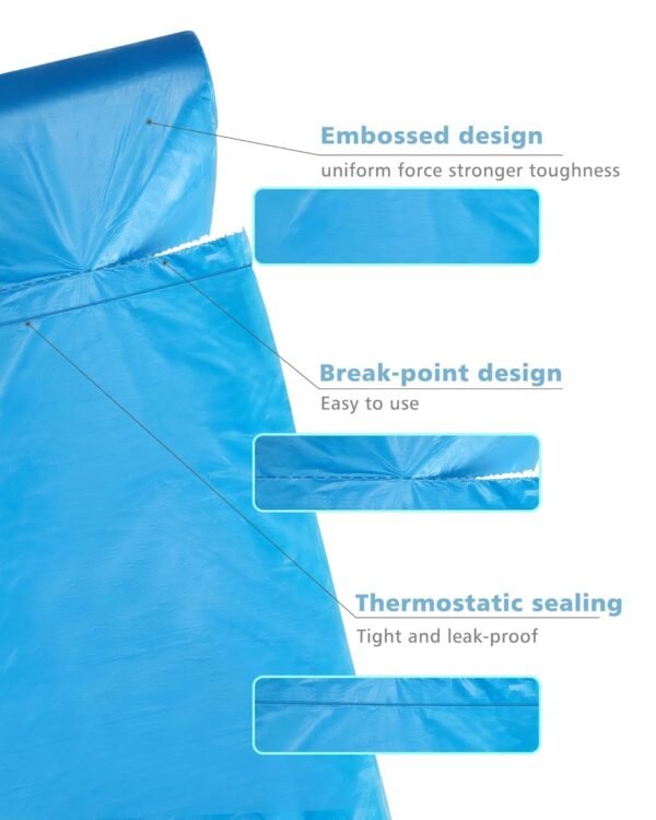 Small Trash Bags, AYOTEE 4-6 Gallon Compostable Garbage Bags, 4 Gallon Trash Bags, Unscented Leak Proof Biodegradable Bags Wastebasket Liners, Bathroom trash bags, Compost Bags (100 Counts, Blue) - Image 6