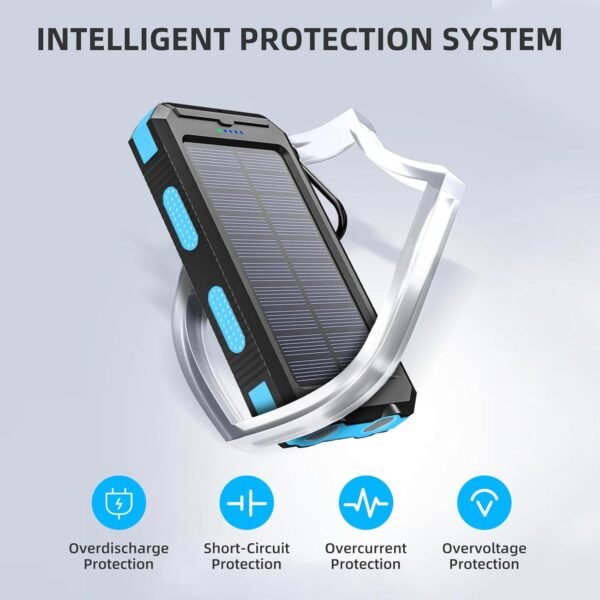 Solar Charger, 38800mAh Power Bank, Portable Charger Fast Charger Dual USB Port Built-in LED Flashlight and Compass for Cell Phone and Electronic Devices - Image 7